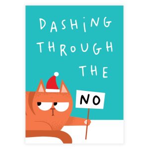 Voščilnica “Dashing through the NO"